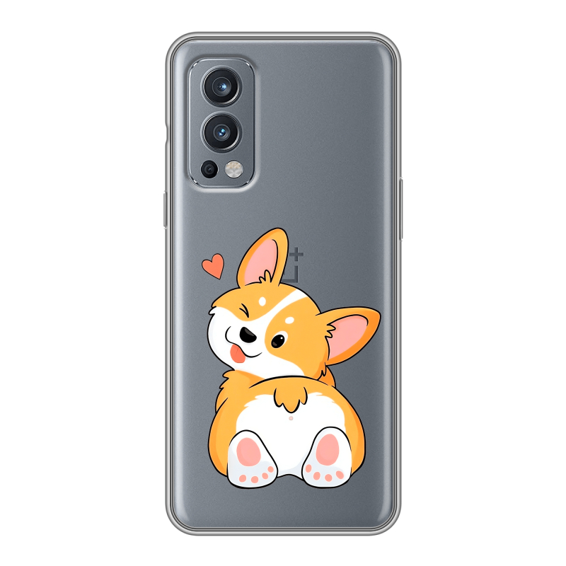 Силиконовый чехол на OnePlus Nord 2 с принтом Корги Силиконовый чехол на OnePlus Nord 2 с принтом Корги