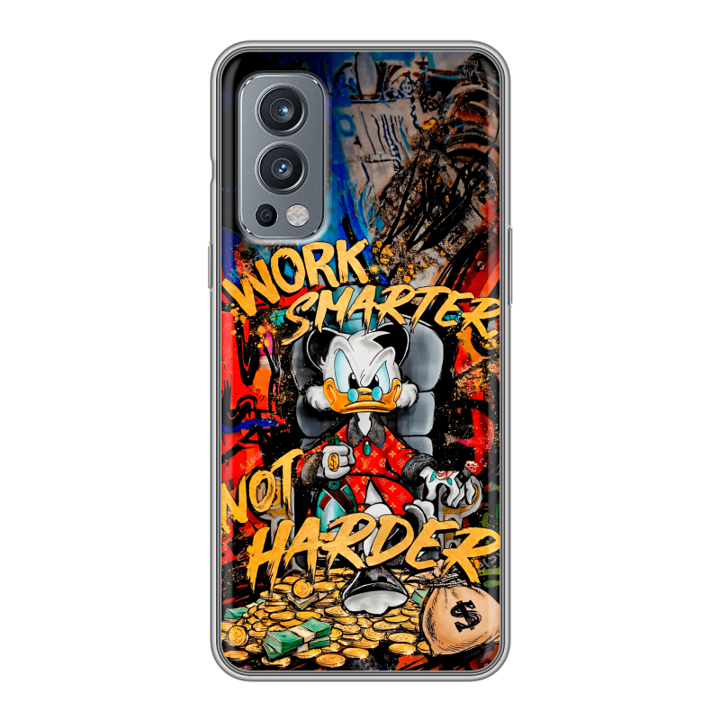 Силиконовый чехол на OnePlus Nord 2 с принтом Дональд Дак Деньги Силиконовый чехол на OnePlus Nord 2 с принтом Дональд Дак Деньги