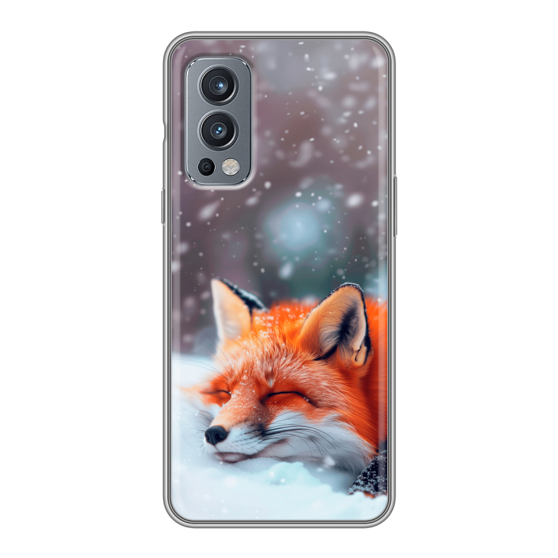 Силиконовый чехол на OnePlus Nord 2 с принтом лиса Силиконовый чехол на OnePlus Nord 2 с принтом лиса