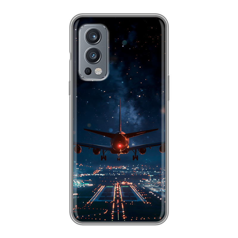 Силиконовый чехол на OnePlus Nord 2 с принтом самолет Силиконовый чехол на OnePlus Nord 2 с принтом самолет