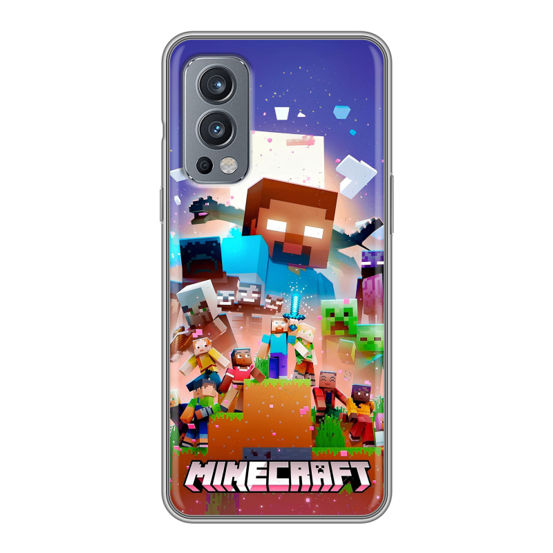 Силиконовый чехол на OnePlus Nord 2 с принтом Майнкрафт Minecraft Силиконовый чехол на OnePlus Nord 2 с принтом Майнкрафт Minecraft