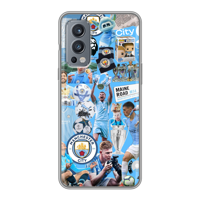 Силиконовый чехол на OnePlus Nord 2 с принтом Man City Манчестер Сити Силиконовый чехол на OnePlus Nord 2 с принтом Man City Манчестер Сити