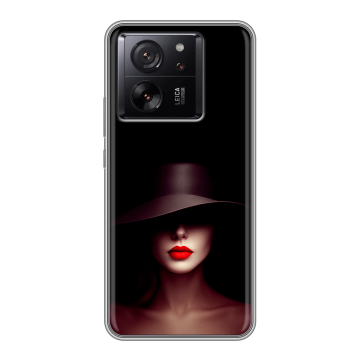 Силиконовый чехол на Xiaomi 13T с принтом Девушка в шляпе Силиконовый чехол на Xiaomi 13T с принтом Девушка в шляпе