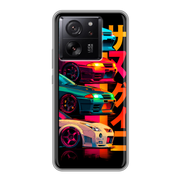 Силиконовый чехол на Xiaomi 13T с принтом Гоночные машины Силиконовый чехол на Xiaomi 13T с принтом Гоночные машины
