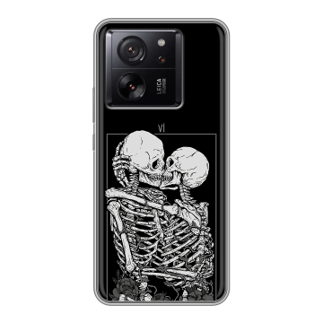 Силиконовый чехол на Xiaomi 13T с принтом Поцелуй скелетов Силиконовый чехол на Xiaomi 13T с принтом Поцелуй скелетов