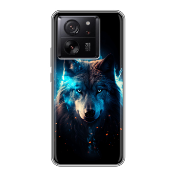 Силиконовый чехол на Xiaomi 13T с принтом Волк ночной Силиконовый чехол на Xiaomi 13T с принтом Волк ночной
