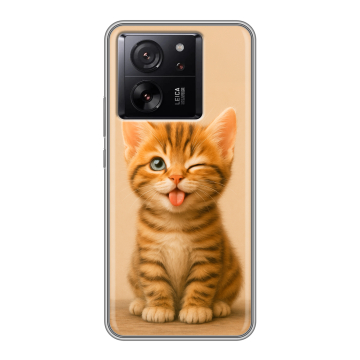 Силиконовый чехол на Xiaomi 13T с принтом котенок Силиконовый чехол на Xiaomi 13T с принтом котенок