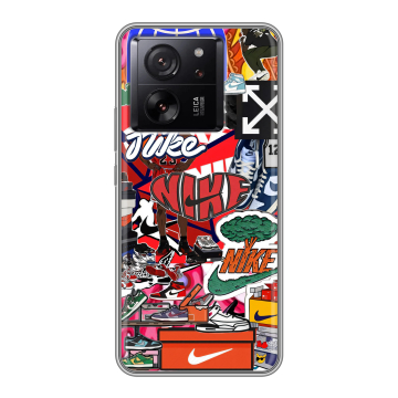 Силиконовый чехол на Xiaomi 13T с принтом Найк Nike яркий