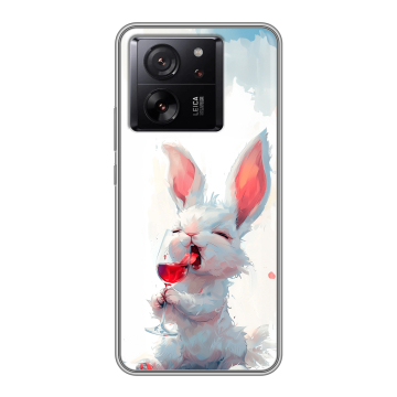 Силиконовый чехол на Xiaomi 13T с принтом кролик зайчик