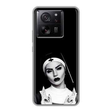 Силиконовый чехол на Xiaomi 13T с принтом монашка