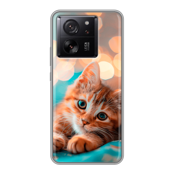 Силиконовый чехол на Xiaomi 13T с принтом котик