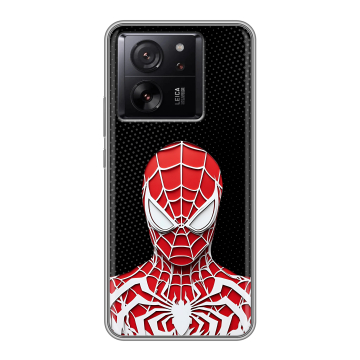 Силиконовый чехол на Xiaomi 13T с принтом человек паук spiderman Силиконовый чехол на Xiaomi 13T с принтом человек паук spiderman
