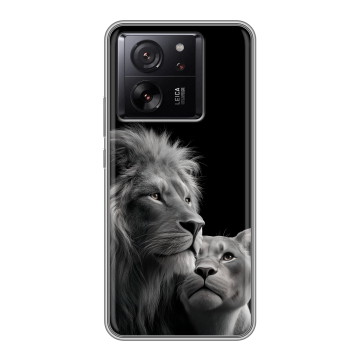 Силиконовый чехол на Xiaomi 13T с принтом Лев кошки Силиконовый чехол на Xiaomi 13T с принтом Лев кошки