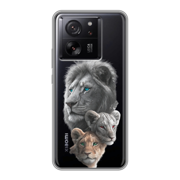 Силиконовый чехол на Xiaomi 13T с принтом Львы Силиконовый чехол на Xiaomi 13T с принтом Львы