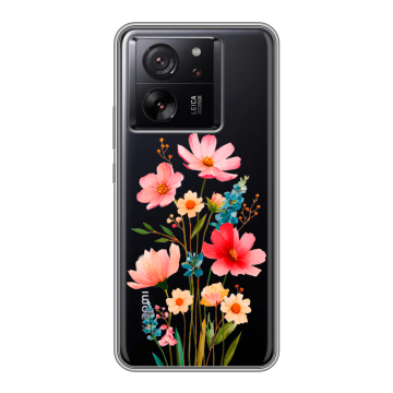 Силиконовый чехол на Xiaomi 13T с принтом Цветы Силиконовый чехол на Xiaomi 13T с принтом Цветы