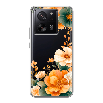 Силиконовый чехол на Xiaomi 13T с принтом Цветы принт Силиконовый чехол на Xiaomi 13T с принтом Цветы принт