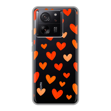 Силиконовый чехол на Xiaomi 13T с принтом Сердечки Силиконовый чехол на Xiaomi 13T с принтом Сердечки