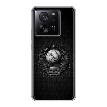 Силиконовый чехол на Xiaomi 13T с принтом Герб Флаг СССР Силиконовый чехол на Xiaomi 13T с принтом Герб Флаг СССР