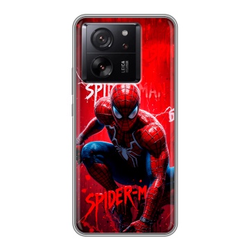 Силиконовый чехол на Xiaomi 13T с принтом Spiderman Человек паук Силиконовый чехол на Xiaomi 13T с принтом Spiderman Человек паук