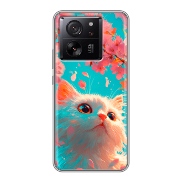 Силиконовый чехол на Xiaomi 13T с принтом Красивый кот Силиконовый чехол на Xiaomi 13T с принтом Красивый кот