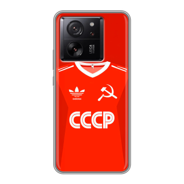 Силиконовый чехол на Xiaomi 13T с принтом Флаг Герб СССР Силиконовый чехол на Xiaomi 13T с принтом Флаг Герб СССР