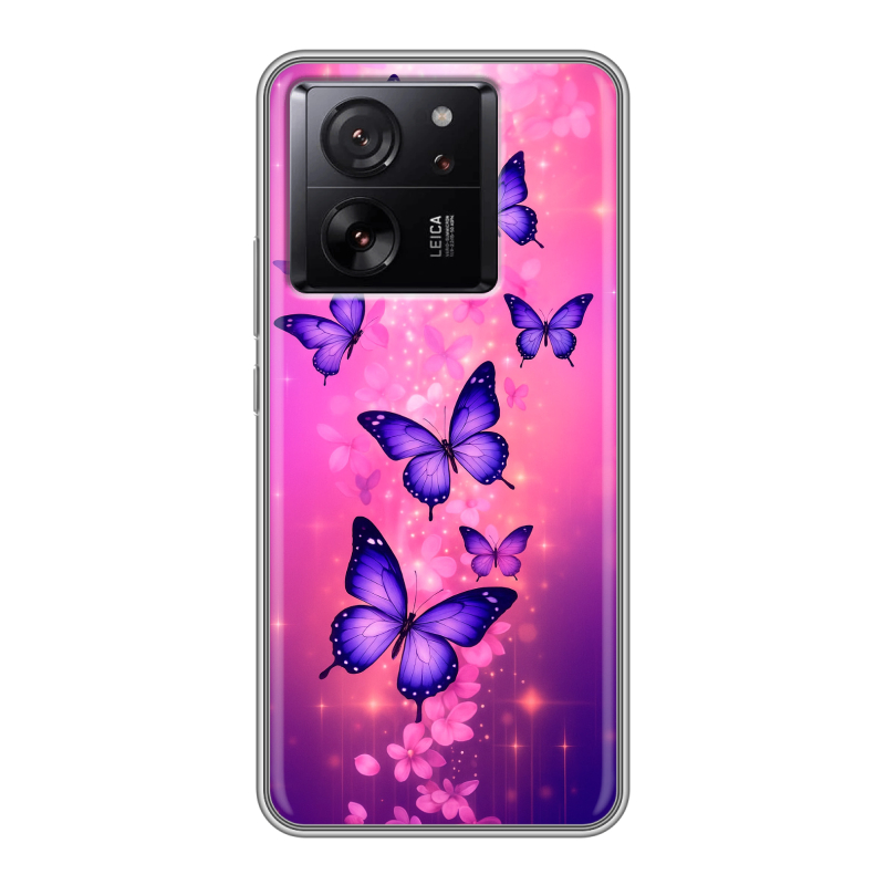 Силиконовый чехол на Xiaomi 13T с принтом Бабочки Силиконовый чехол на Xiaomi 13T с принтом Бабочки