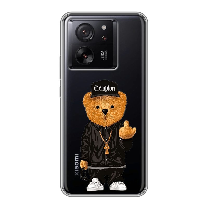 Силиконовый чехол на Xiaomi 13T с принтом Мишка Силиконовый чехол на Xiaomi 13T с принтом Мишка