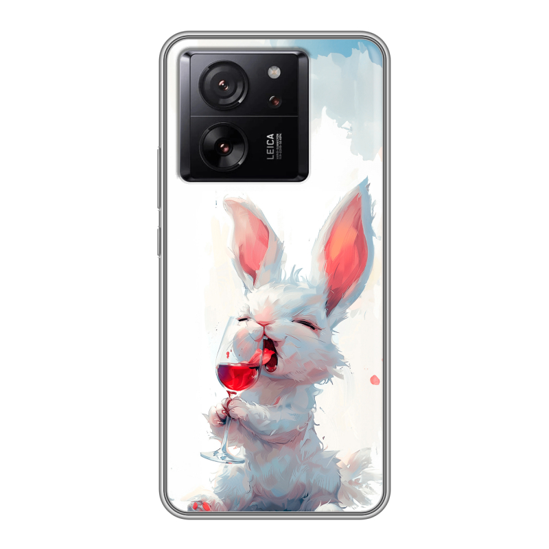 Силиконовый чехол на Xiaomi 13T с принтом кролик зайчик Силиконовый чехол на Xiaomi 13T с принтом кролик зайчик