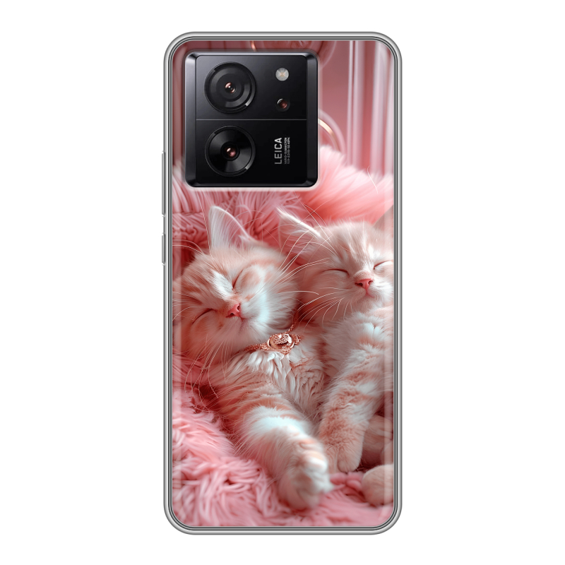 Силиконовый чехол на Xiaomi 13T с принтом котята котики Силиконовый чехол на Xiaomi 13T с принтом котята котики