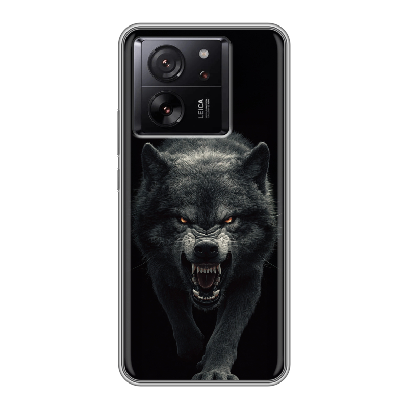 Силиконовый чехол на Xiaomi 13T с принтом Волк Силиконовый чехол на Xiaomi 13T с принтом Волк
