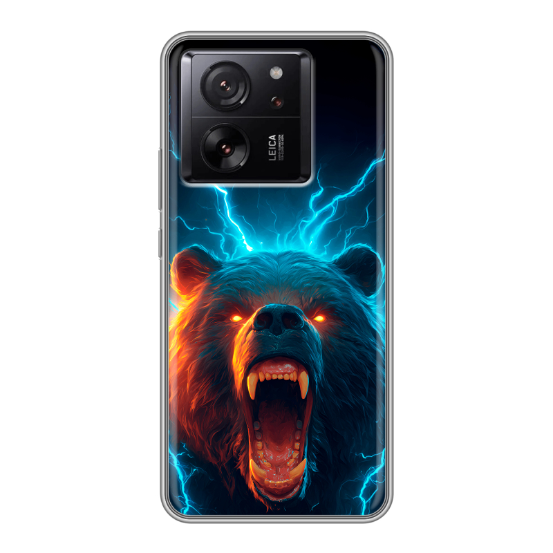 Силиконовый чехол на Xiaomi 13T с принтом Медведь Силиконовый чехол на Xiaomi 13T с принтом Медведь