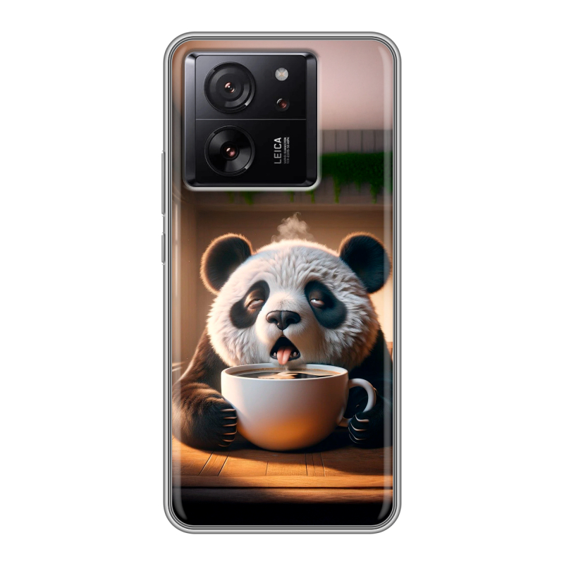 Силиконовый чехол на Xiaomi 13T с принтом смешная панда Силиконовый чехол на Xiaomi 13T с принтом смешная панда
