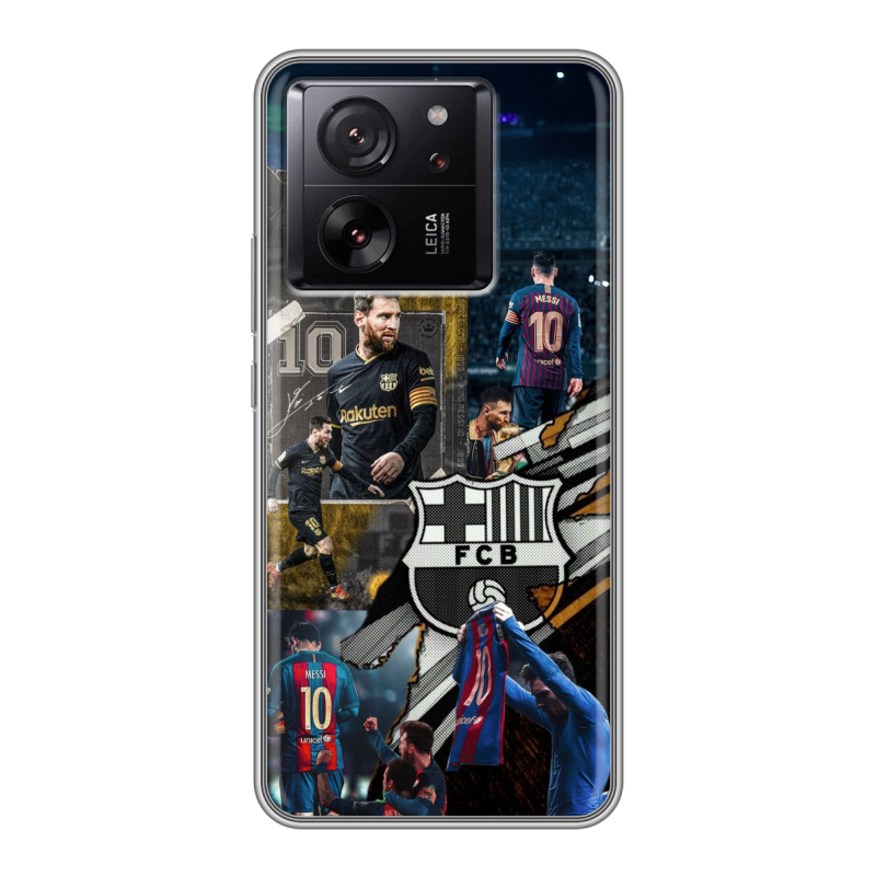 Силиконовый чехол на Xiaomi 13T с принтом Messi Barcelona Силиконовый чехол на Xiaomi 13T с принтом Messi Barcelona