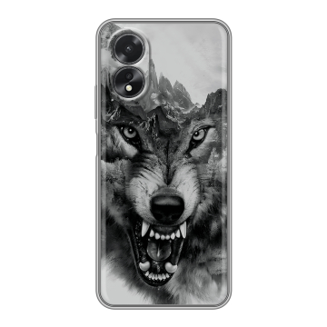 Силиконовый чехол на OPPO A38 4G с принтом Волк Силиконовый чехол на OPPO A38 4G с принтом Волк