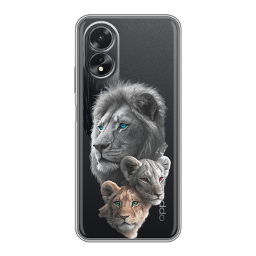 Силиконовый чехол на OPPO A38 4G с принтом Львы