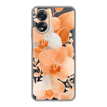 Силиконовый чехол на OPPO A38 4G с принтом Бежевые цветы