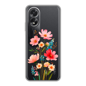 Силиконовый чехол на OPPO A38 4G с принтом Цветы