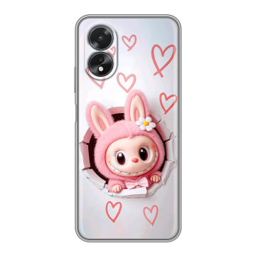 Силиконовый чехол на OPPO A38 4G с принтом Labubu Лабубу