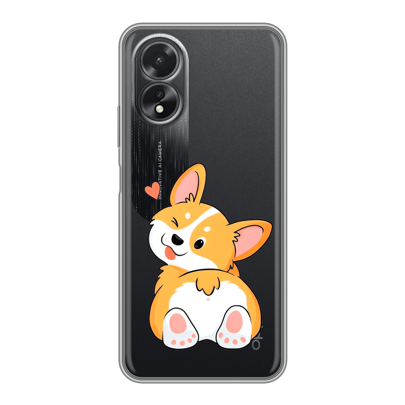 Силиконовый чехол на OPPO A38 4G с принтом Корги Силиконовый чехол на OPPO A38 4G с принтом Корги