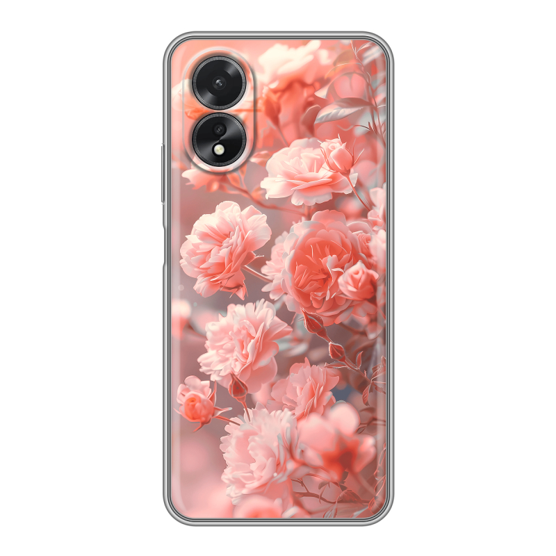 Силиконовый чехол на OPPO A38 4G с принтом Розы цветы Силиконовый чехол на OPPO A38 4G с принтом Розы цветы