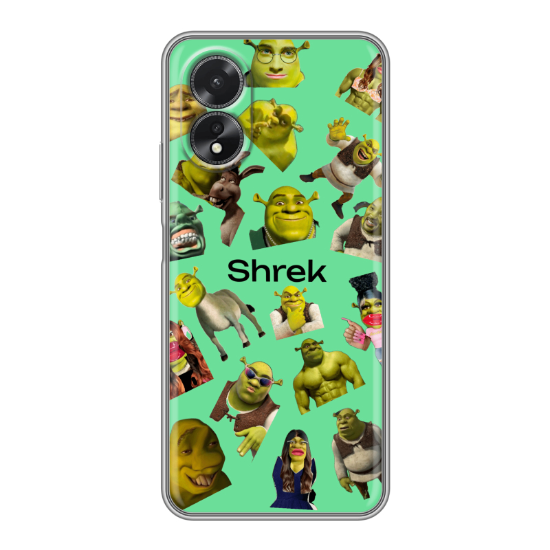 Силиконовый чехол на OPPO A38 4G с принтом Шрек Shrek Силиконовый чехол на OPPO A38 4G с принтом Шрек Shrek