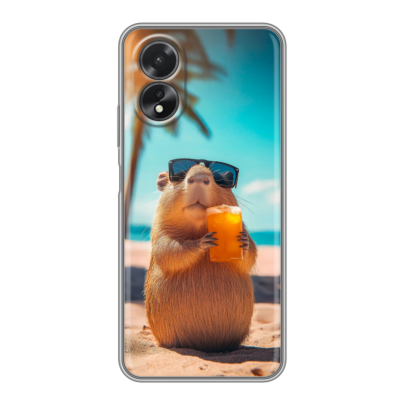 Силиконовый чехол на OPPO A38 4G с принтом Капибара Силиконовый чехол на OPPO A38 4G с принтом Капибара