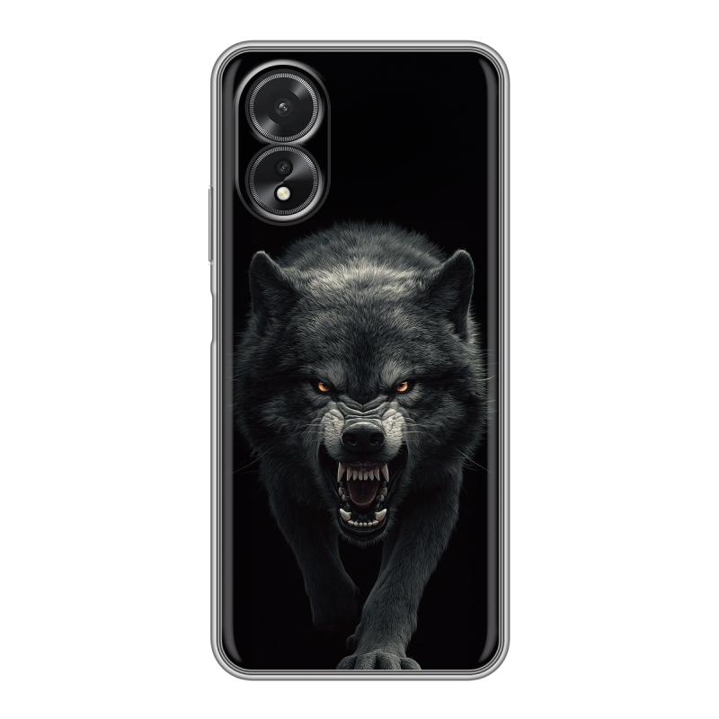 Силиконовый чехол на OPPO A38 4G с принтом Волк Силиконовый чехол на OPPO A38 4G с принтом Волк