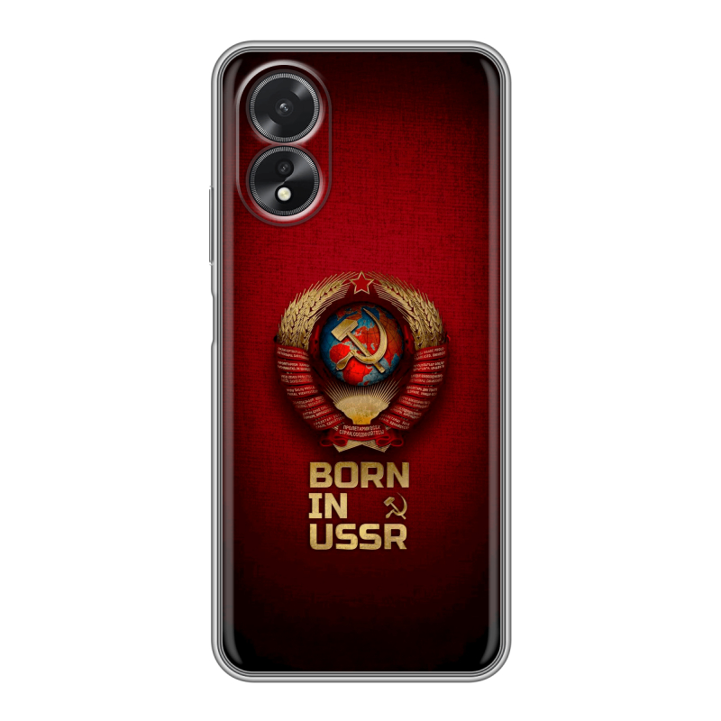 Силиконовый чехол на OPPO A38 4G с принтом Флаг Герб СССР Силиконовый чехол на OPPO A38 4G с принтом Флаг Герб СССР