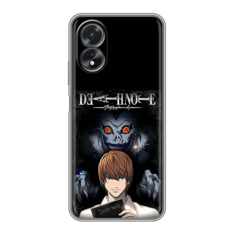 Силиконовый чехол на OPPO A38 4G с принтом Death note Тетрадь смерти Силиконовый чехол на OPPO A38 4G с принтом Death note Тетрадь смерти
