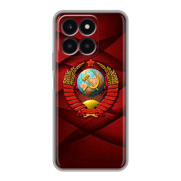 Силиконовый чехол на Huawei Honor X6a с принтом Герб СССР Силиконовый чехол на Huawei Honor X6a с принтом Герб СССР