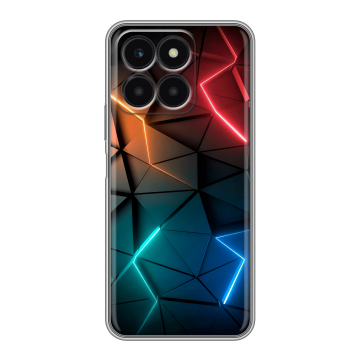 Силиконовый чехол на Huawei Honor X6a с принтом Абстракция неон Силиконовый чехол на Huawei Honor X6a с принтом Абстракция неон