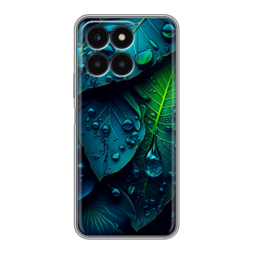 Силиконовый чехол на Huawei Honor X6a с принтом Листья Силиконовый чехол на Huawei Honor X6a с принтом Листья