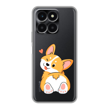 Силиконовый чехол на Huawei Honor X6a с принтом Корги