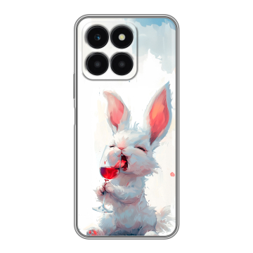 Силиконовый чехол на Huawei Honor X6a с принтом кролик зайчик